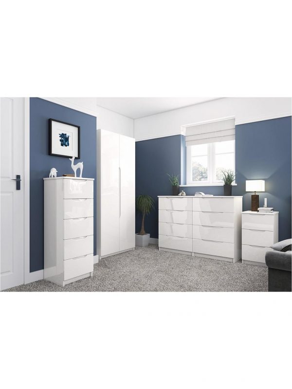 buy monaco high gloss ready assembled 2 drawer bedside chest 5f2e220ec9d7c