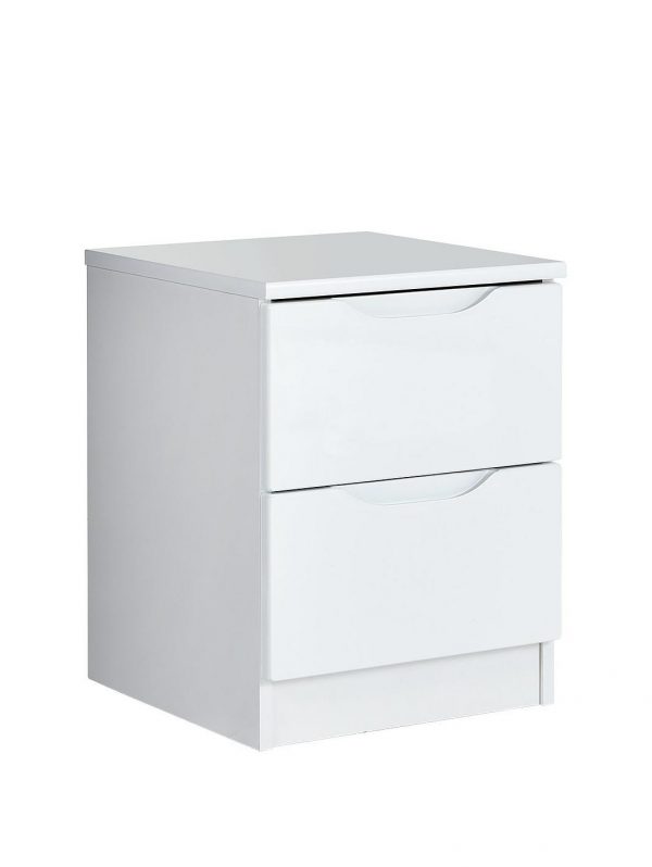 buy monaco high gloss ready assembled 2 drawer bedside chest 5f2e220fb8058