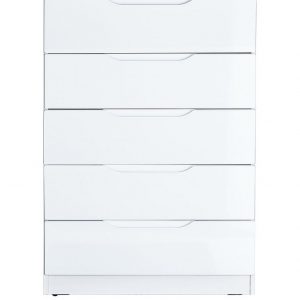 buy monaco high gloss ready assembled 5 drawer chest 5f2e222a10e6c