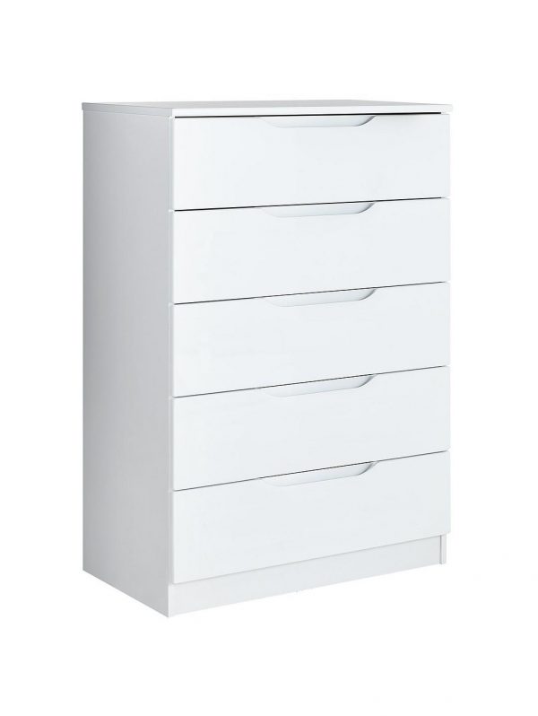 buy monaco high gloss ready assembled 5 drawer chest 5f2e222babdf1