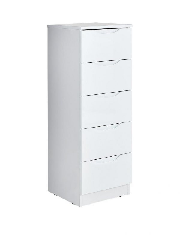 buy monaco high gloss ready assembled 5 drawer tallboy 5f2e2243dbecc