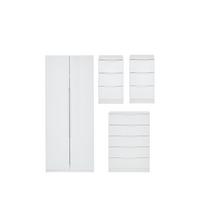 buy monaco ready assembled 4 piece gloss package 2 door mirrored wardrobe 5 drawer chest and 2 bedside chests 5f2cd4b6249f8