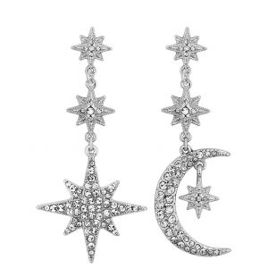 buy mood silver plated crystal celestial star and moon drop earrings 5f3d28759180b