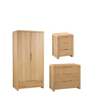 buy newman curve 4 piece package 2 door wardrobe 3 drawer chest and 2 bedside tables 5f24ec5ea0aa8
