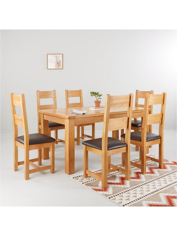 buy oakland 170cm solid wood dining table 6 oakland chairs 5f28e8e3e27e7