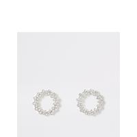 buy open circle sparkle stud earring silver 5f47e191b03be