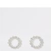 buy open circle sparkle stud earring silver 5f47e195597a7