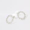 buy open circle sparkle stud earring silver 5f47e197038a4