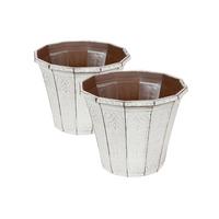buy pair of callista round planters 12 inch vintage rust effect 5f27a69dde415