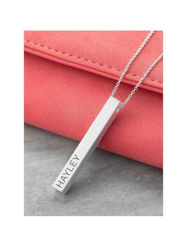 buy personalised matt vertical bar necklace 5f3d53115c49e