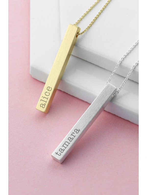 buy personalised matt vertical bar necklace 5f3d531a1b3ed