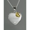 buy personalised sterling silver diamond set heart locket necklace with 9ct gold heart charm 5f290dac32882