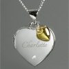 buy personalised sterling silver diamond set heart locket necklace with 9ct gold heart charm 5f290db0b0e67