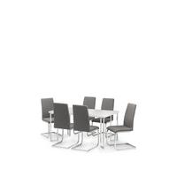 buy positano 150 cm marble affect dining table 6 roma chairs 5f3e31a434e7a