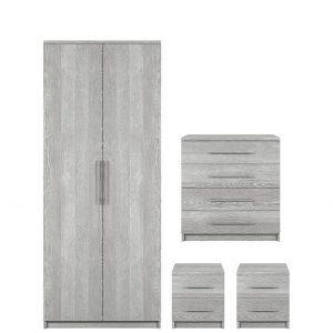 buy prague 4 piece package 2 door wardrobe 4 drawer chest and 2 bedside cabinets 5f278dc395d1e