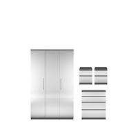 buy prague mirror 4 piece package 3 door wardrobe 4 drawer chest and 2 bedside cabinets buy and save 5f321be742332