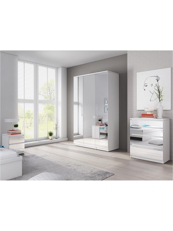 buy prague mirror 4 piece package 3 door wardrobe 4 drawer chest and 2 bedside cabinets buy and save 5f321beb2fcb1