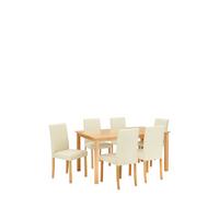 buy primo 150 cm dining table 6 faux leather chairs 5f32224fae971