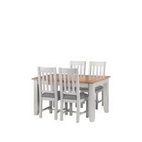 buy richmond 140 180 cm extending solid wood and veneer dining table 4 chairs 5f3373ded64d2