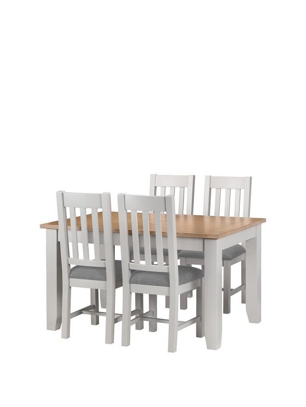 buy richmond 140 180 cm extending solid wood and veneer dining table 4 chairs 5f3373e236144