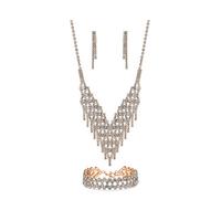 buy rose gold plated crystal trio jewellery set 5f2d8174bca7a