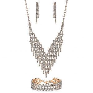 buy rose gold plated crystal trio jewellery set 5f2d8176036af