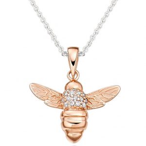 buy rose gold plated silver cubic zirconia bee pendant 5f2ab282ed296