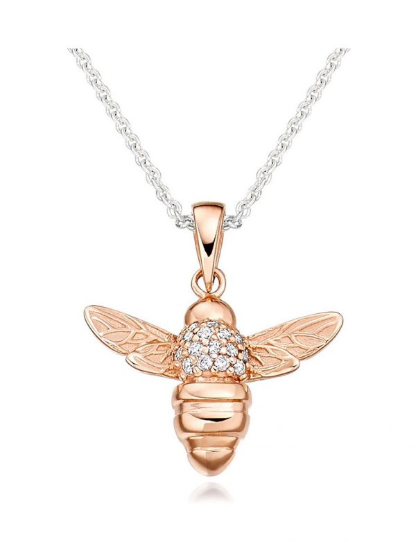buy rose gold plated silver cubic zirconia bee pendant 5f2ab282ed296