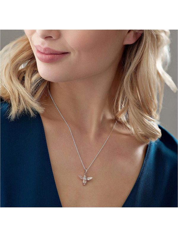 buy rose gold plated silver cubic zirconia bee pendant 5f2ab283da034