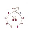 buy rose gold plated silver pink swarovski charm bracelet and earring set 5f36bbe81a3be
