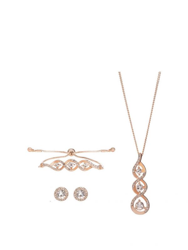 buy rose tripple swirl trio jewellery set 5f2d8197ca8f1