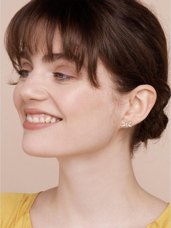 buy sabla crystal sparkle bow stud earring silver 5f47e23ceccfb