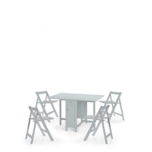 buy savoy 120 cm space saver dining table 4 chairs grey 5f3e31ba7267a
