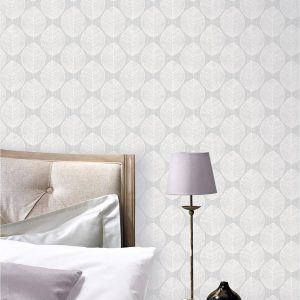 buy scandi leaf wallpaper grey 5f27a98972db6