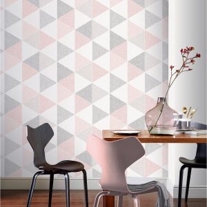 buy scandi triangle wallpaper pink 5f40b612e164b