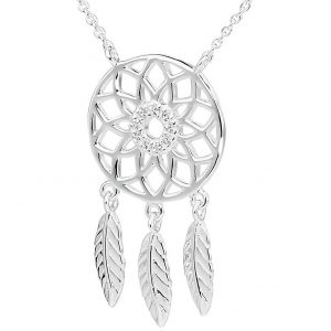 buy silver cubic zirconia dreamcatcher necklace 5f2a5eeddc890