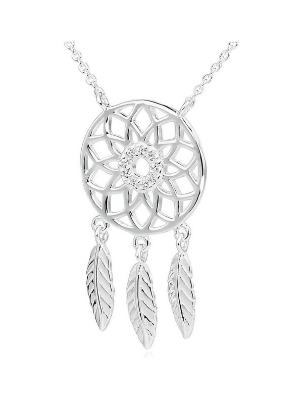 buy silver cubic zirconia dreamcatcher necklace 5f2a5eeddc890