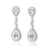 buy silver cubic zirconia halo drop earrings 5f43c4f01337a