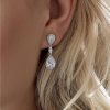 buy silver cubic zirconia halo drop earrings 5f43c4faef809