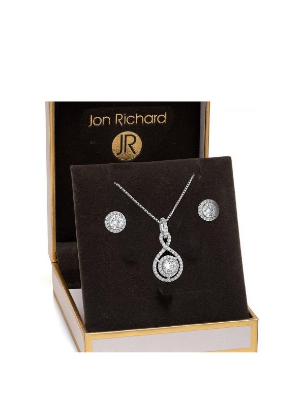 buy silver plated clear crystal infinity gift set 5f47dfc27f96e