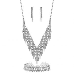 buy silver plated crystal trio jewellery set 5f4a876d755a4