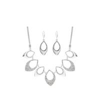 buy silver plated pave and polish necklace and earring set 5f4a879472b47