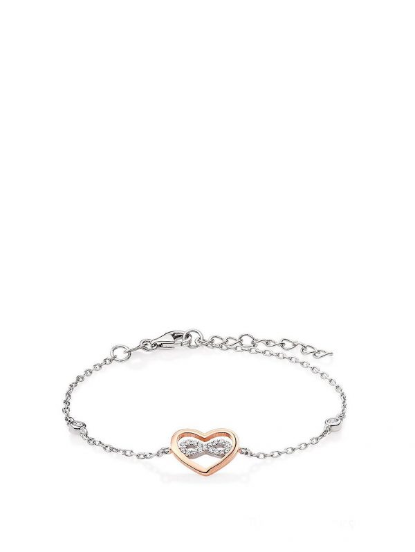 buy silver rose gold plated cubic zirconia infinity heart bracelet 5f2d55c55d03f