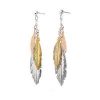 buy silver three colour gold plated feather drop earrings 5f3540008a8d1