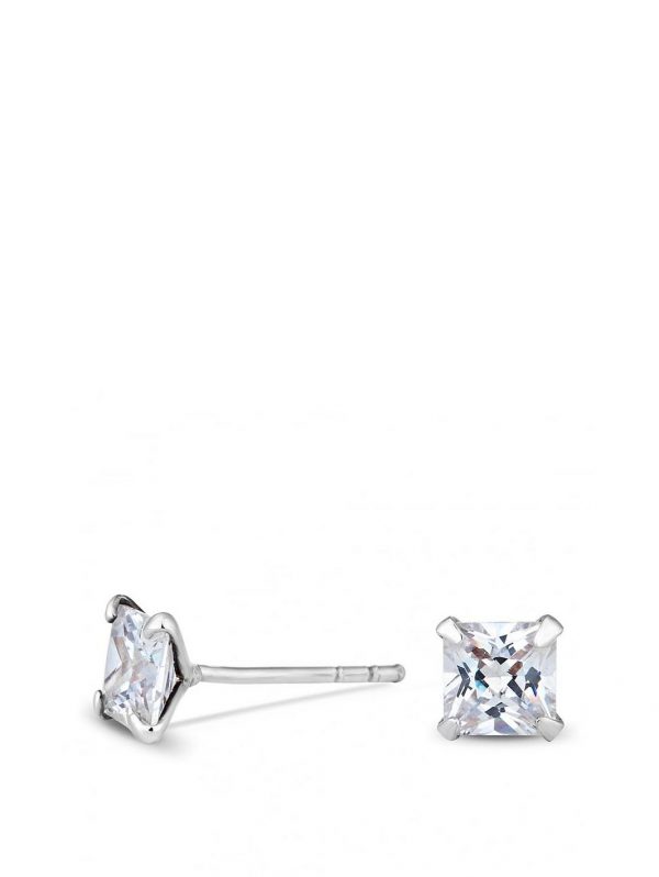 buy simply silver 5mm princess cut cubic zirconia studs earrings 5f2c0554b6bb3