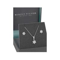buy simply silver cubic zirconia flower jewellery set 5f2d81514916a