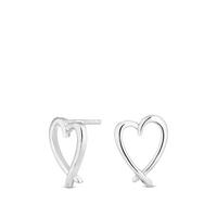 buy simply silver open crossover heart stud earring 5f329d23b7b29