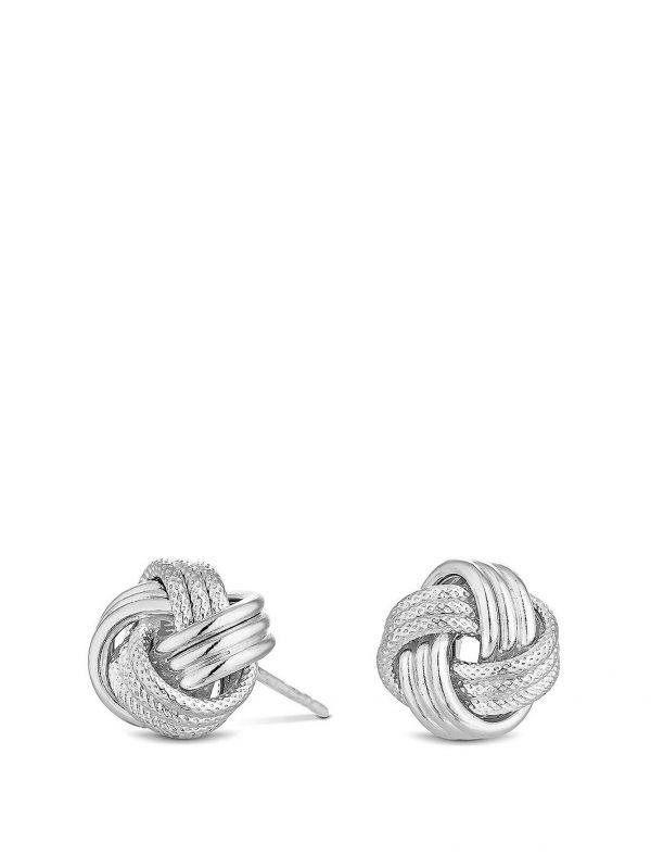 buy simply silver polished rope knot stud earring 5f3fcb6530008