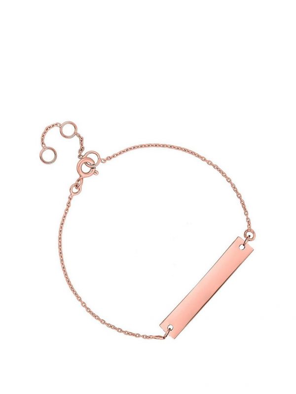 buy simply silver rose gold plated sterling silver personalised engravable bar bracelet 5f2adfa848528