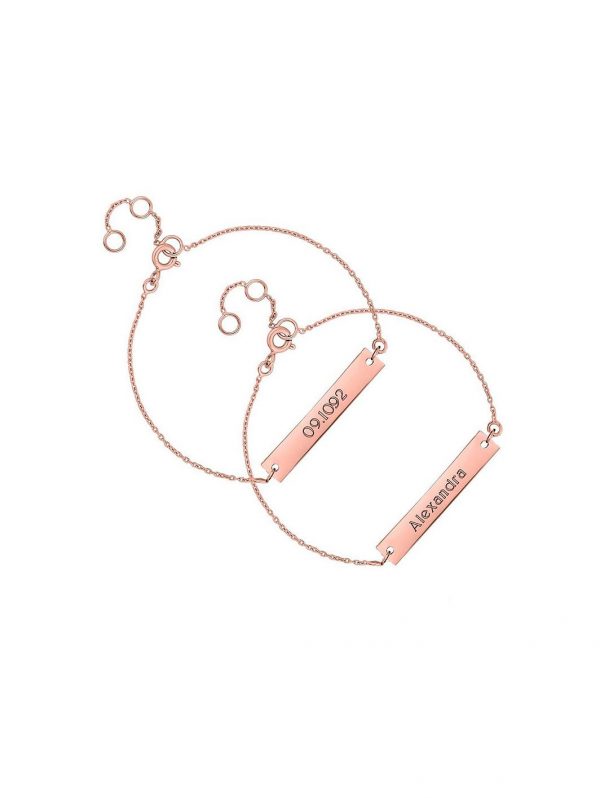 buy simply silver rose gold plated sterling silver personalised engravable bar bracelet 5f2adfa970d8d